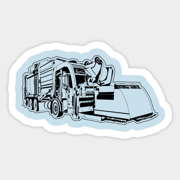 Front Loading Garbage Truck Sticker by Doll Machine